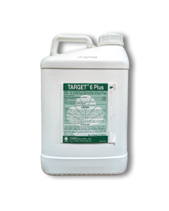 container of Target 6 Plus herbicide for weed control