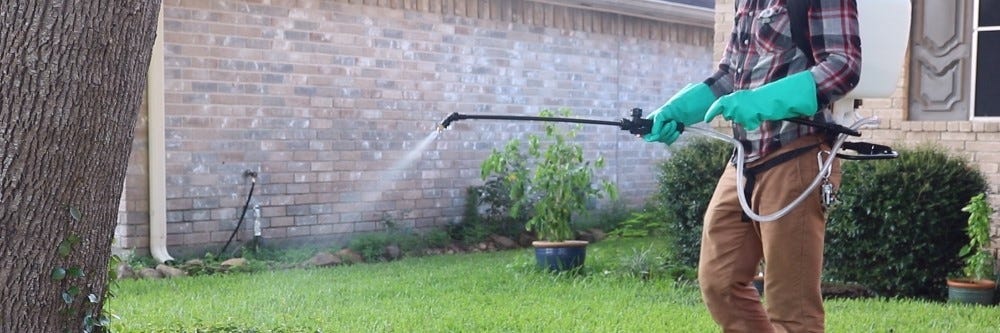 Spraying lawn with Prodiamine