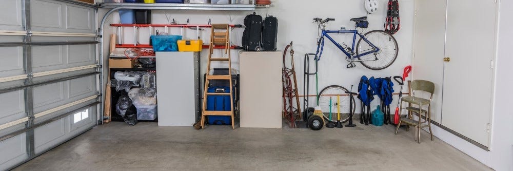 A clean organized garage that has been decluttered