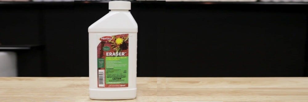Eraser herbicide on a table