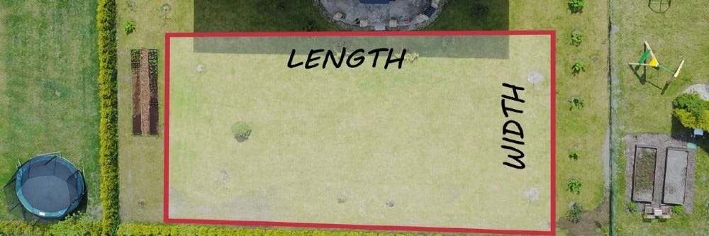 Square footage Diagram of Yard