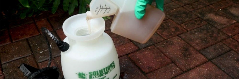 Mixing Patch Pro Fungicide in a handheld sprayer