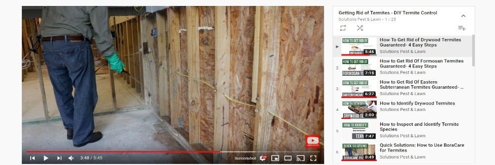 Youtube guides for DIY Termite Control