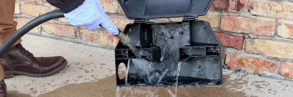 Rodent station cleaning