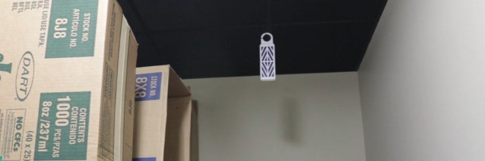 Nuvan Pro Strip Hanging in Storage Closet