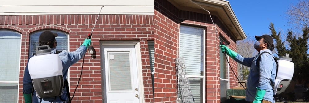 Spraying Hard to Reach Areas with Backpack Sprayer Spraying Hard to Reach Areas with Backpack Sprayer