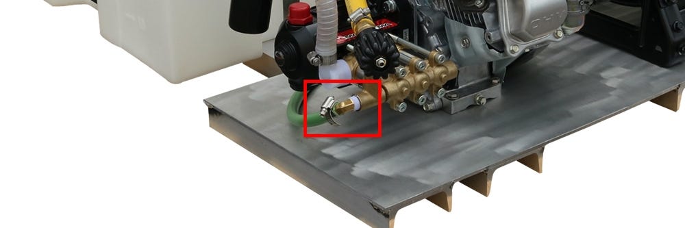 90 degree barb connect to a rig and pump assembly